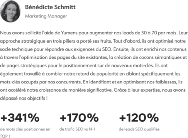 Exemple de témoignage client